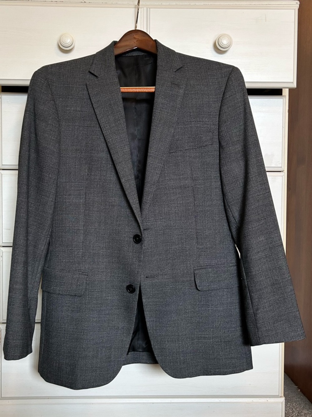 Kenneth Cole Men's Dark Charcoal Gray Two-Button Sport Coat